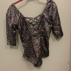 iHeartRaves bodysuit - Holographic Disco